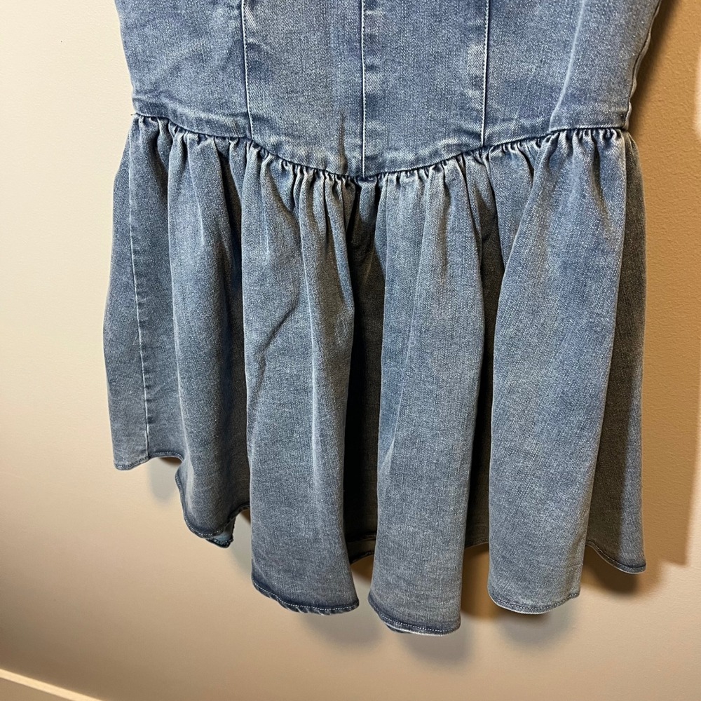 12th Tribe Denim Corset Mini Dress Blue Medium Wash XL NWT Country Western - Picture 3 of 11